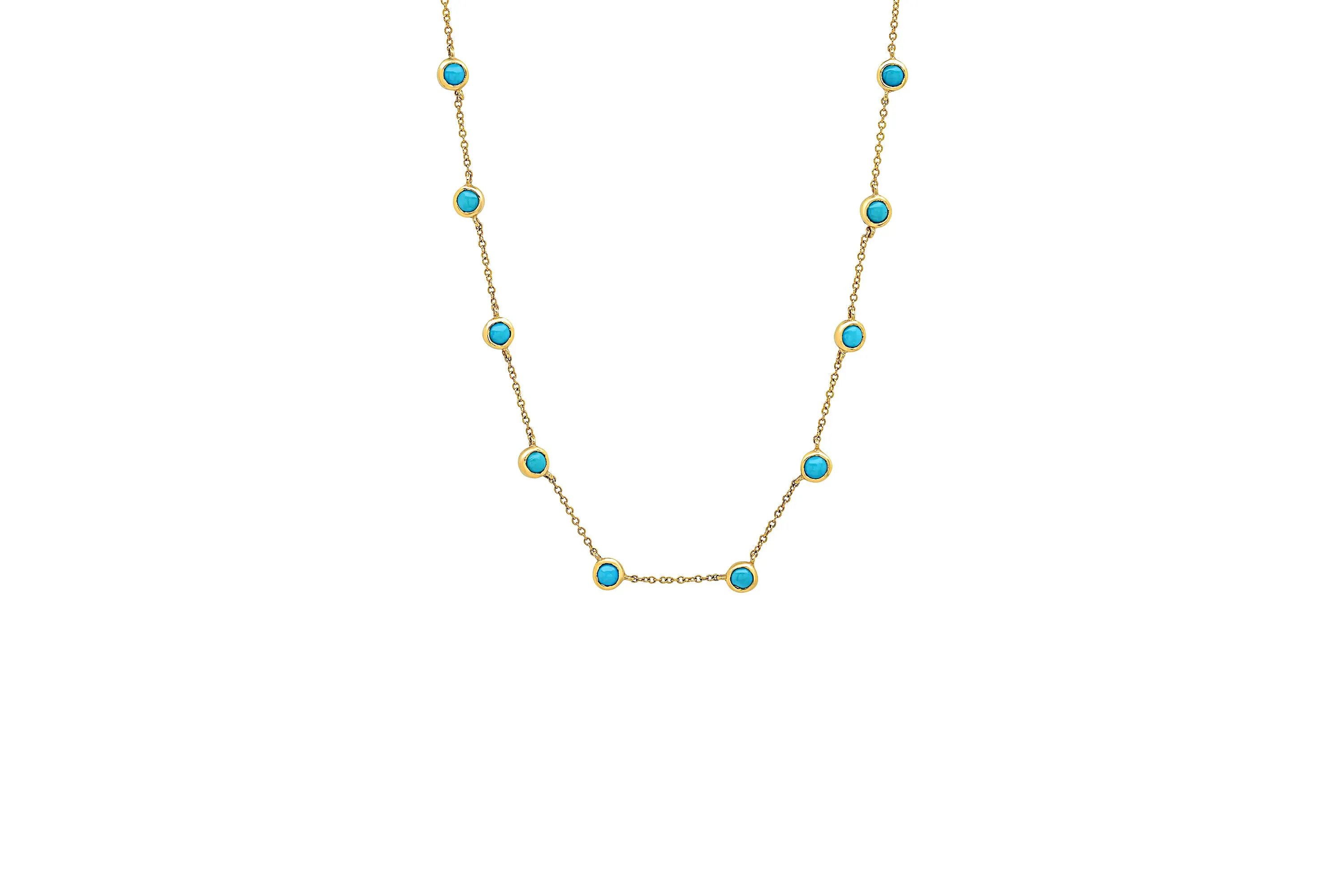 10 Turquoise Bezel Necklace