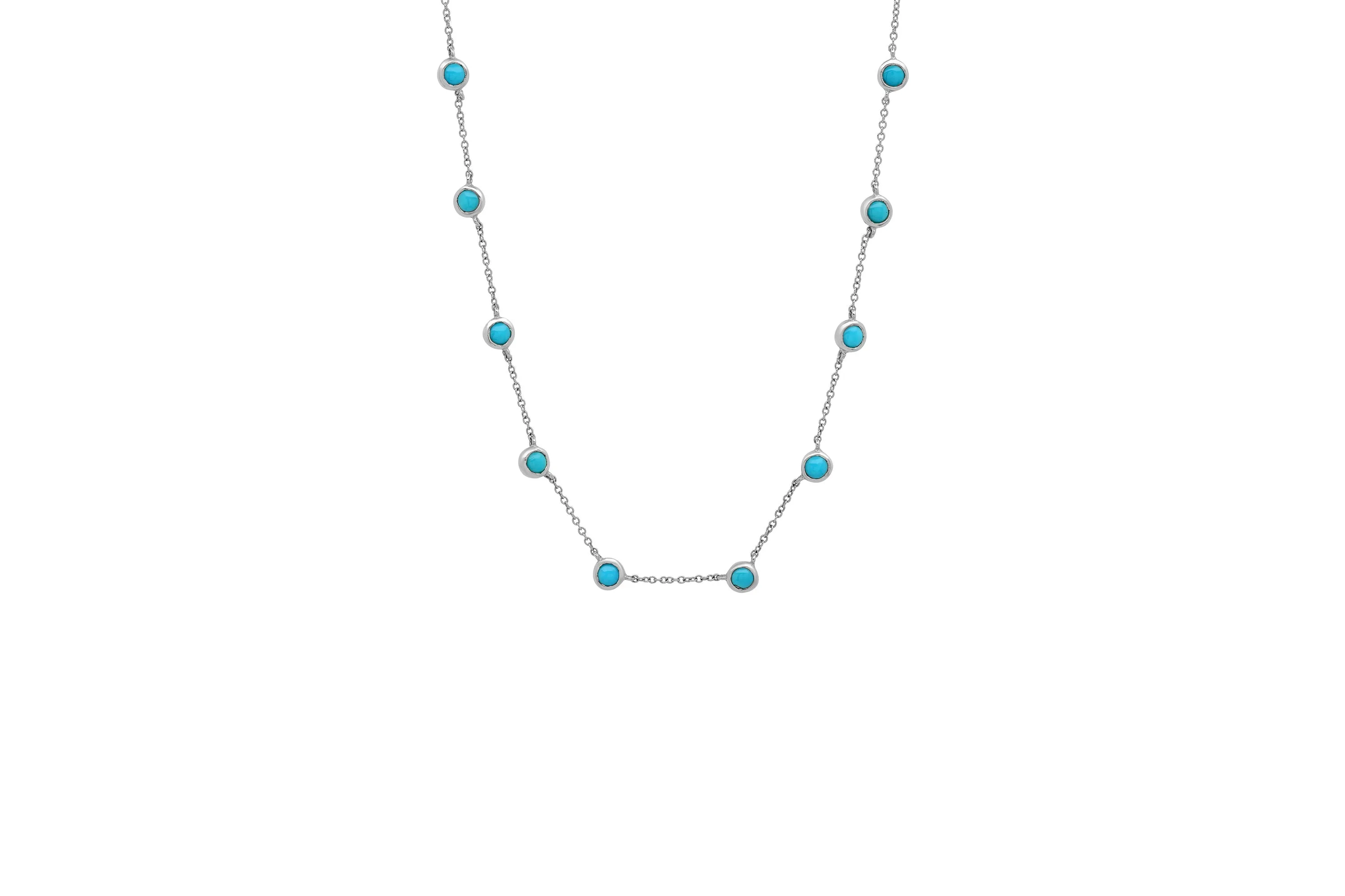 10 Turquoise Bezel Necklace