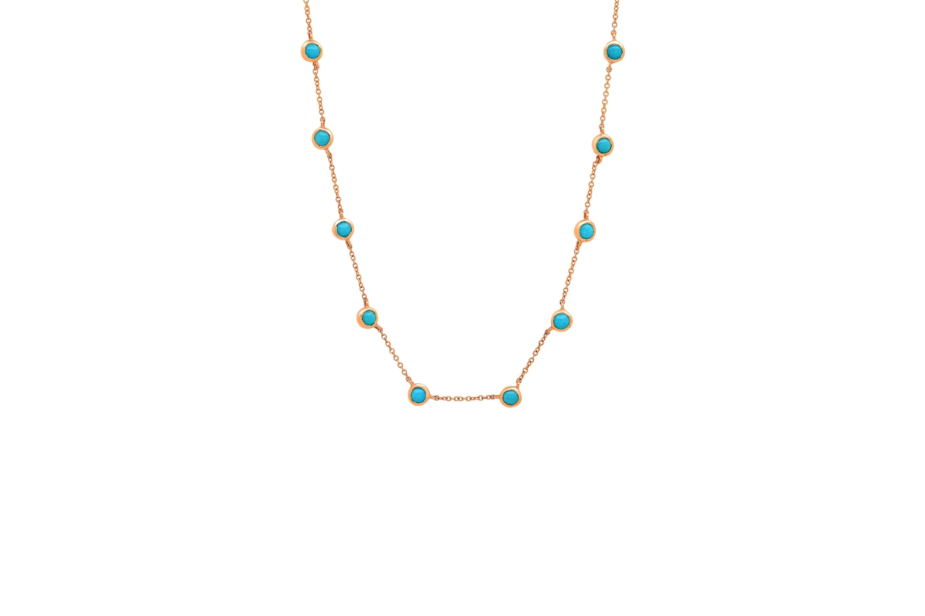 10 Turquoise Bezel Necklace