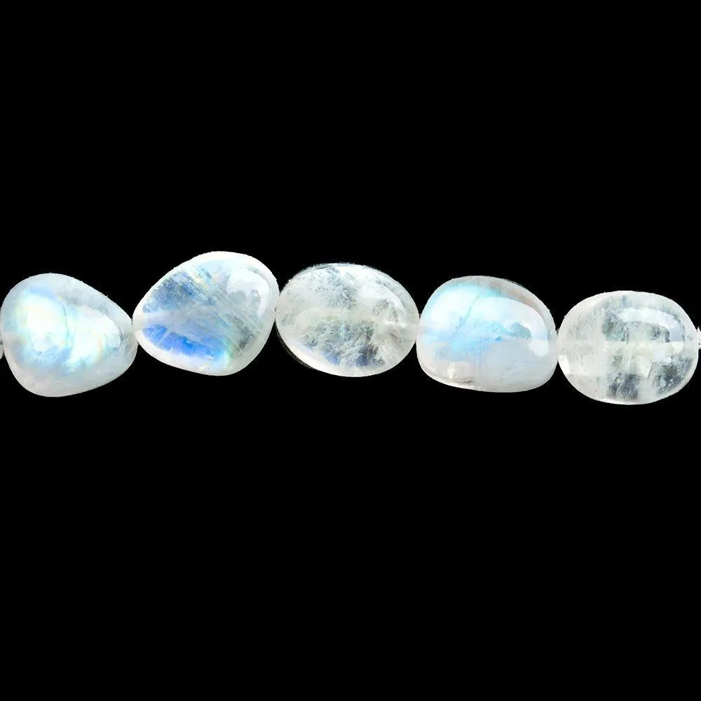 12mm Rainbow Moonstone Plain Nugget Beads 18 inch 43 pieces