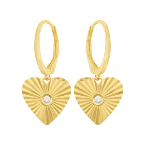 14K GOLD DIAMOND ATARA HEART EARRINGS