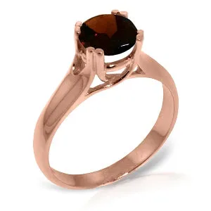 14K Solid Rose Gold Solitaire Ring Natural Garnet Certified