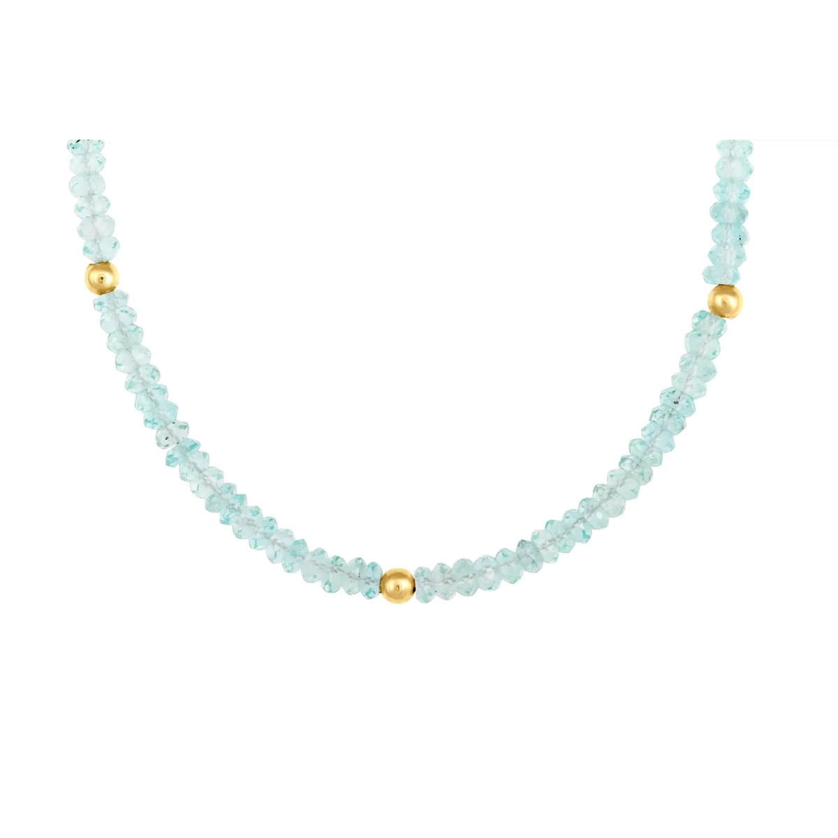 14K Yellow Gold Apatite and Gold Bead Necklace