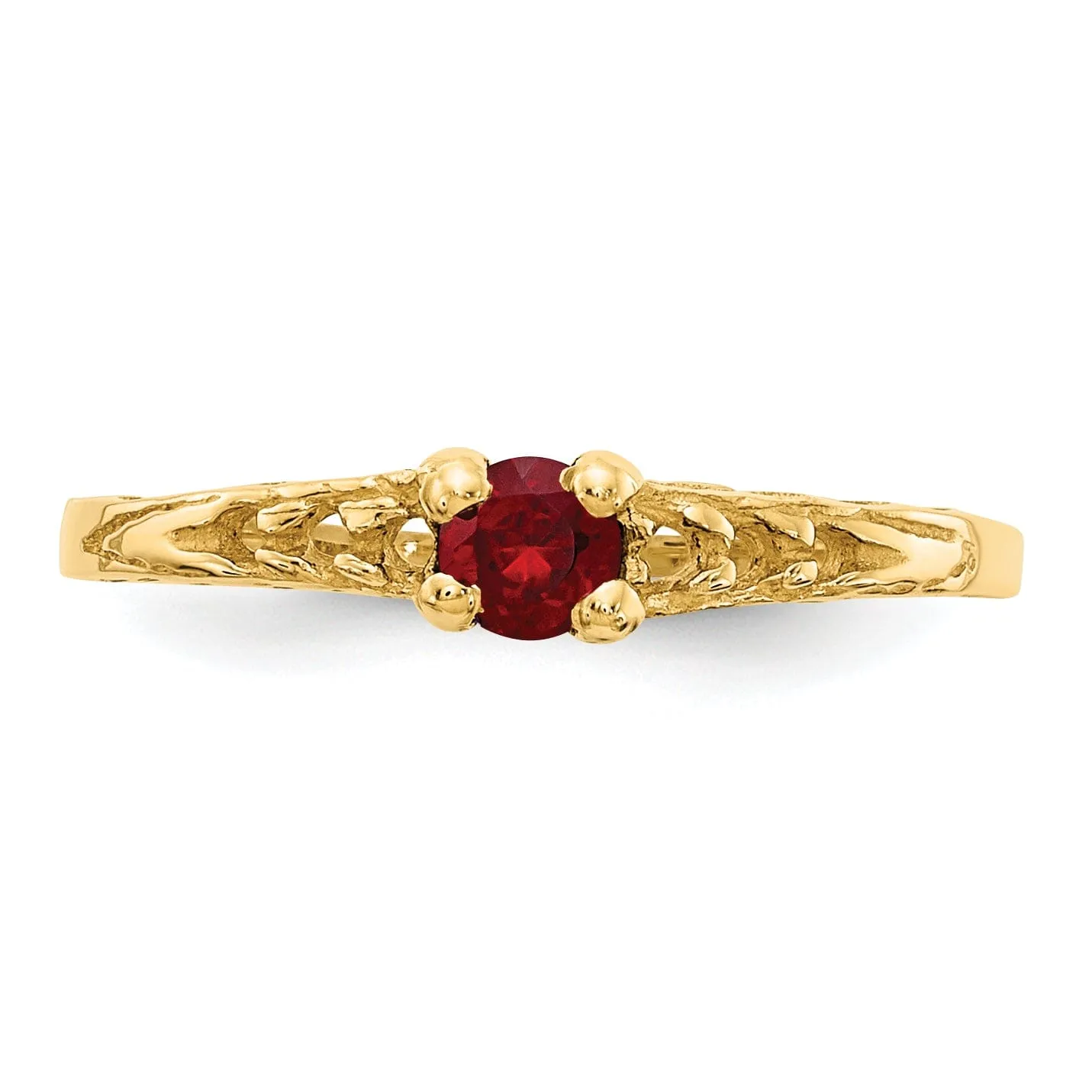 14k Yellow Gold Garnet Birthstone Baby Ring