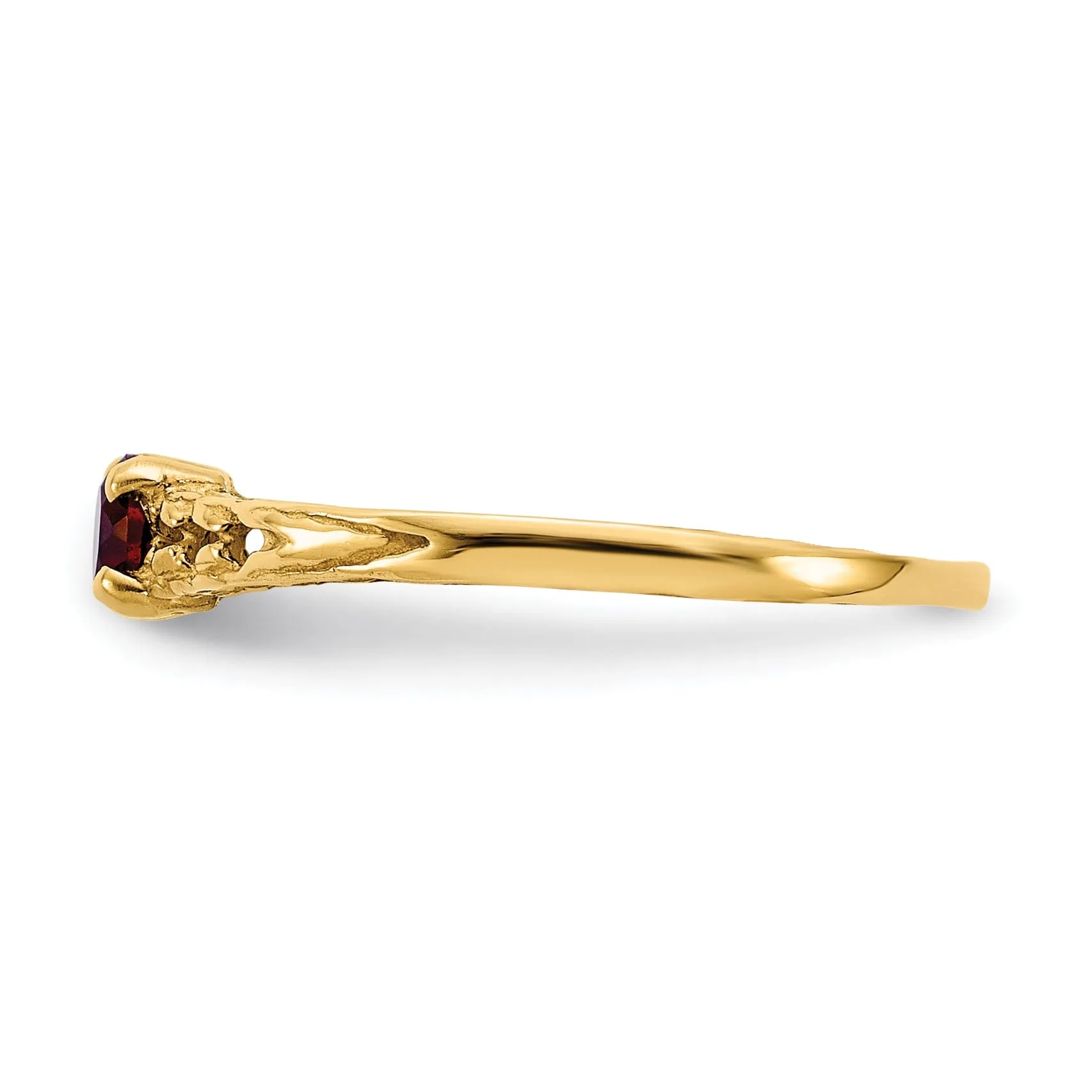 14k Yellow Gold Garnet Birthstone Baby Ring