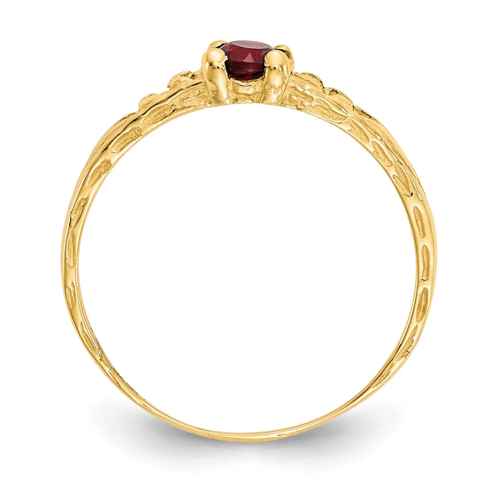 14k Yellow Gold Garnet Birthstone Baby Ring