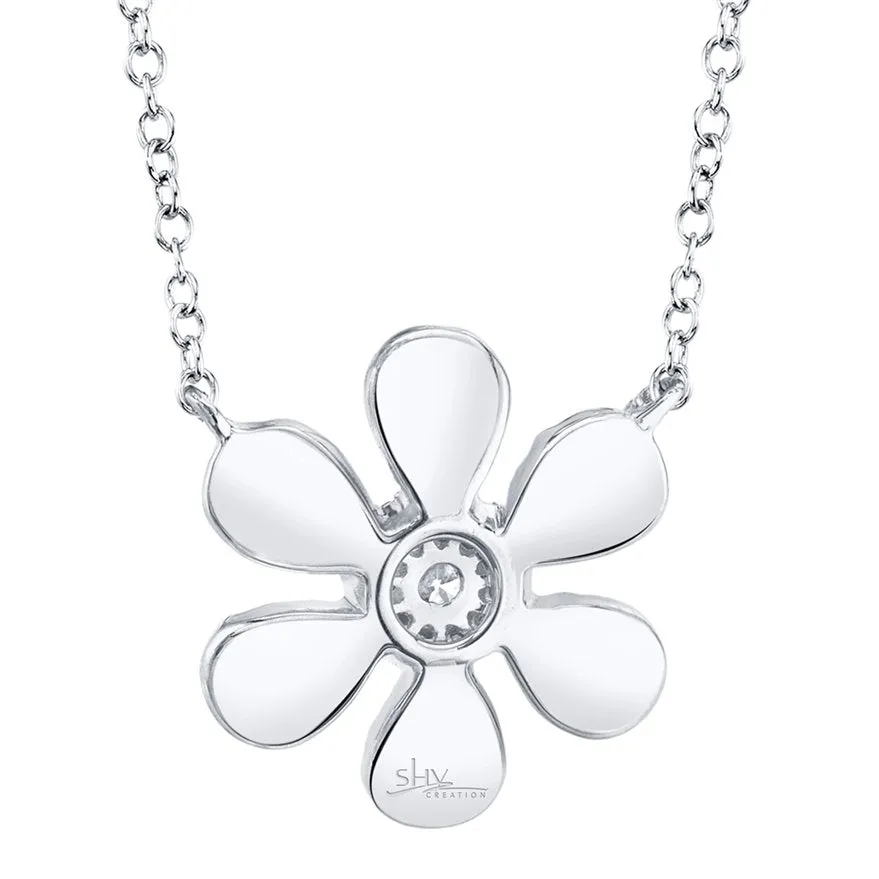 14KT Gold 1/4 CTW Diamond Flower Necklace