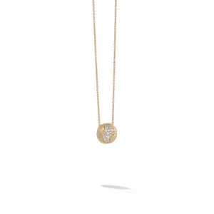 18K Yellow Gold and Diamond Medium Pendant Necklace