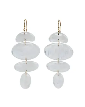 18k Yellow Gold Small Totem II Moonstone Earrings