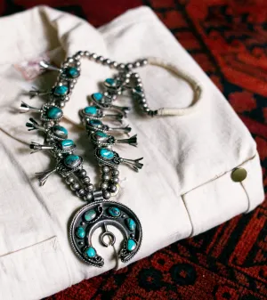 1920s Navajo Squash Blossom Necklace