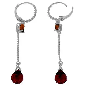 3.5 Carat 14K Solid White Gold Thresholds Garnet Earrings