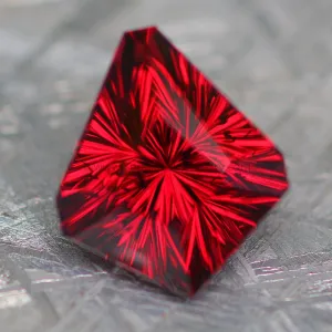 6.8 Carat Fantasy Cut Rhodolite Garnet - Custom Kite