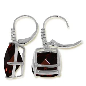 9.15 Carat 14K Solid White Gold Drop The Matter Garnet Diamond Earrings