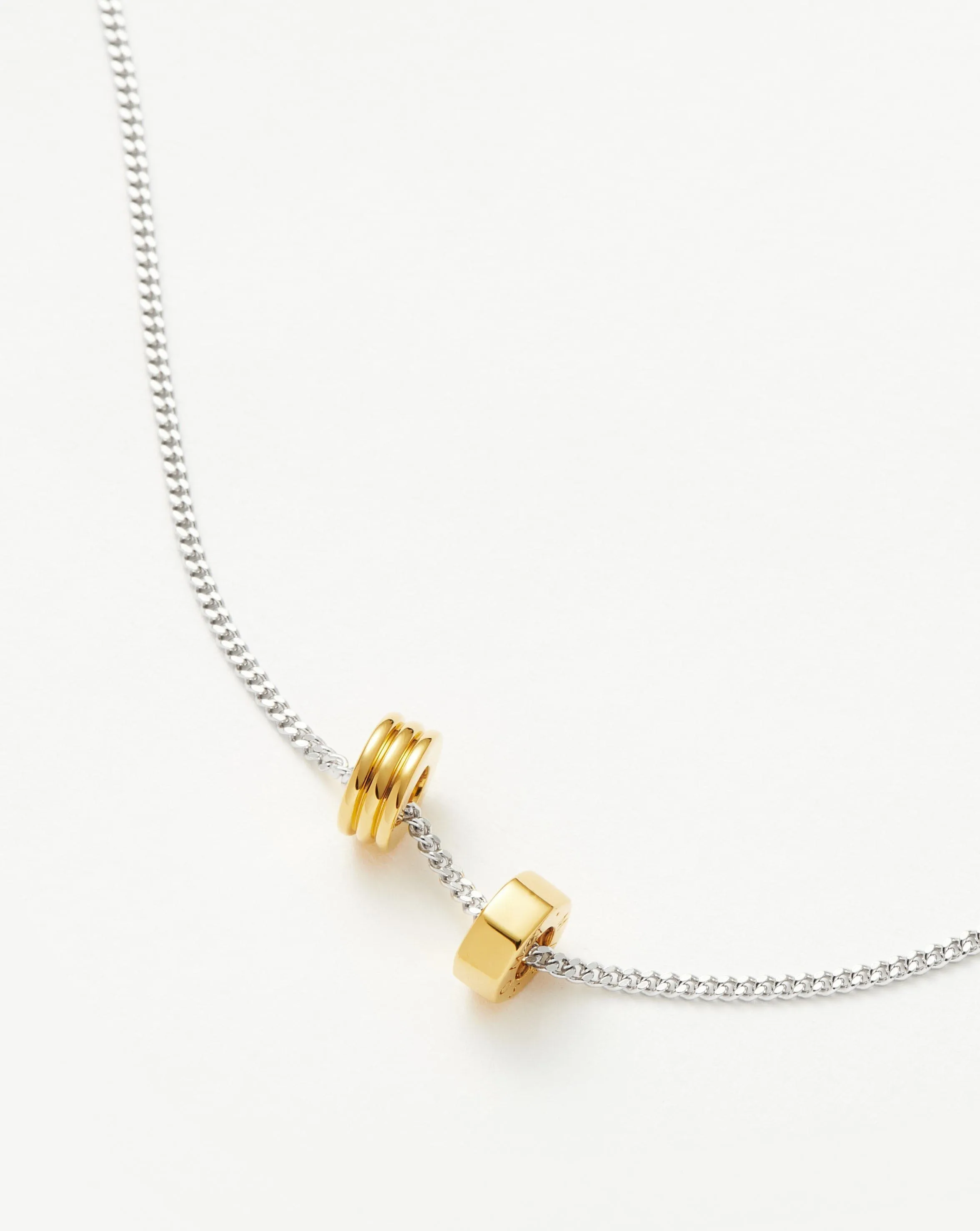 Abacus Beaded Floating Charm Necklace | 18k Recycled Gold Vermeil and Rhodium on Sterling Silver