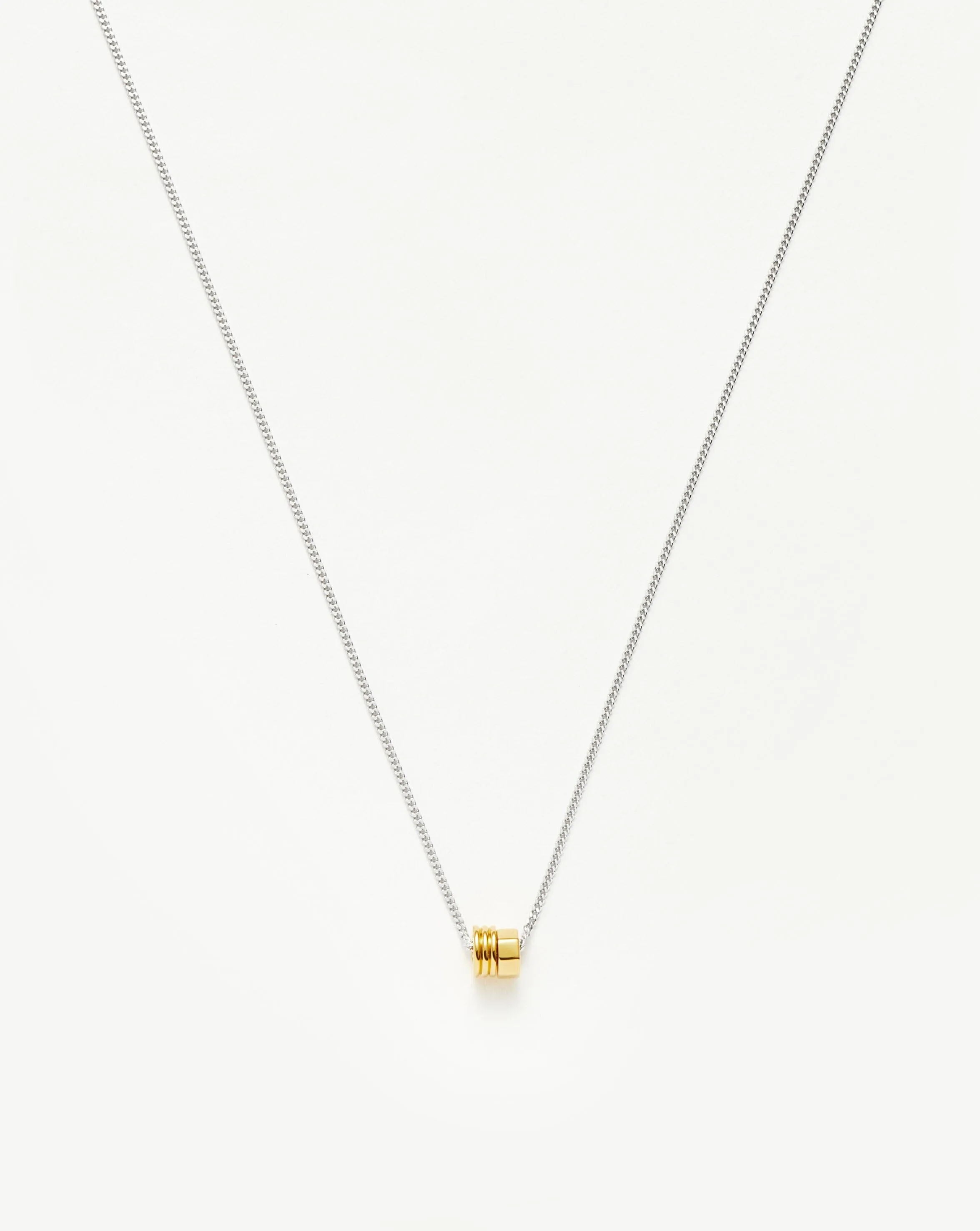 Abacus Beaded Floating Charm Necklace | 18k Recycled Gold Vermeil and Rhodium on Sterling Silver