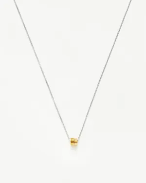 Abacus Beaded Floating Charm Necklace | 18k Recycled Gold Vermeil and Rhodium on Sterling Silver