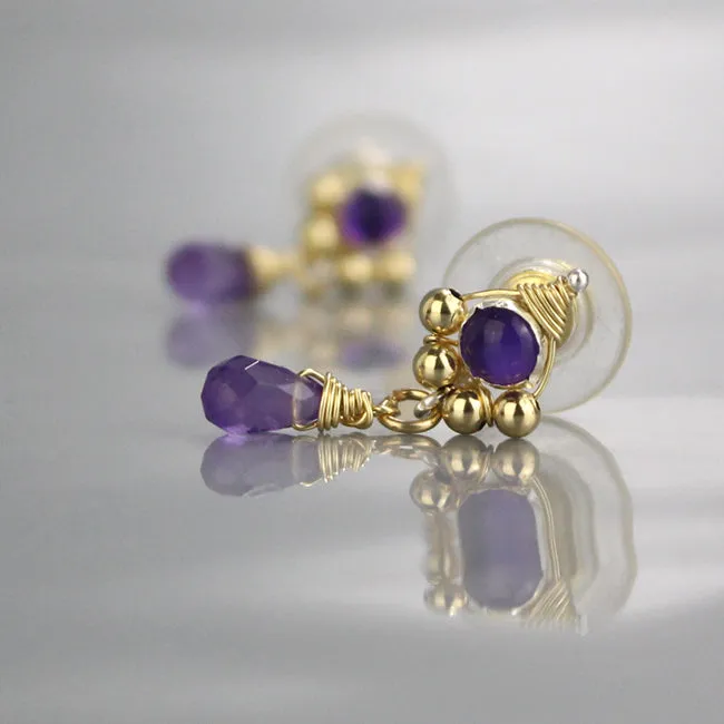 Amethyst Spring Stud Earrings