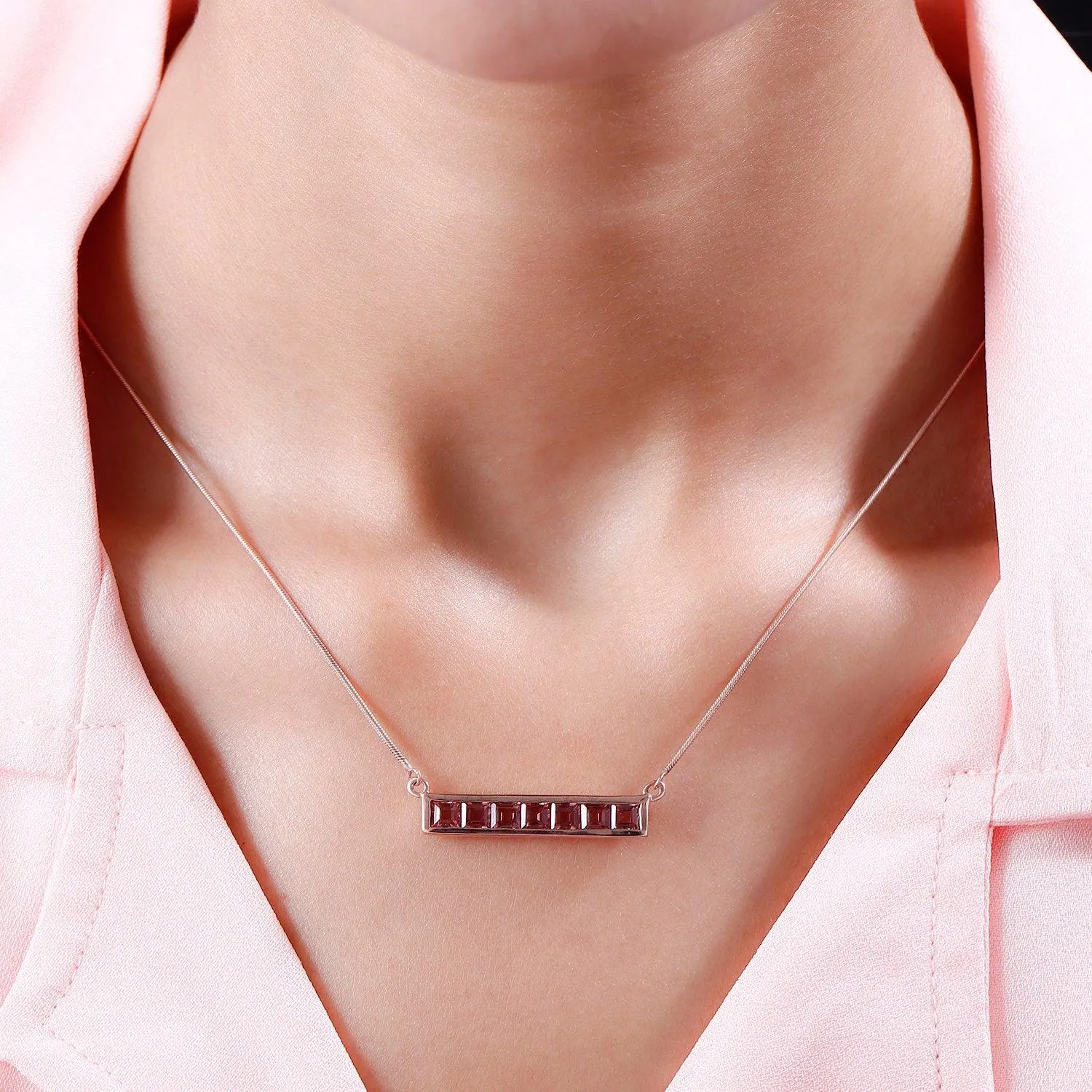 Bar Necklace , Gemstone Bar Necklace , 18K Gold Plated 925 Sterling Silver , Unique Fine Jewellery  Gift for her