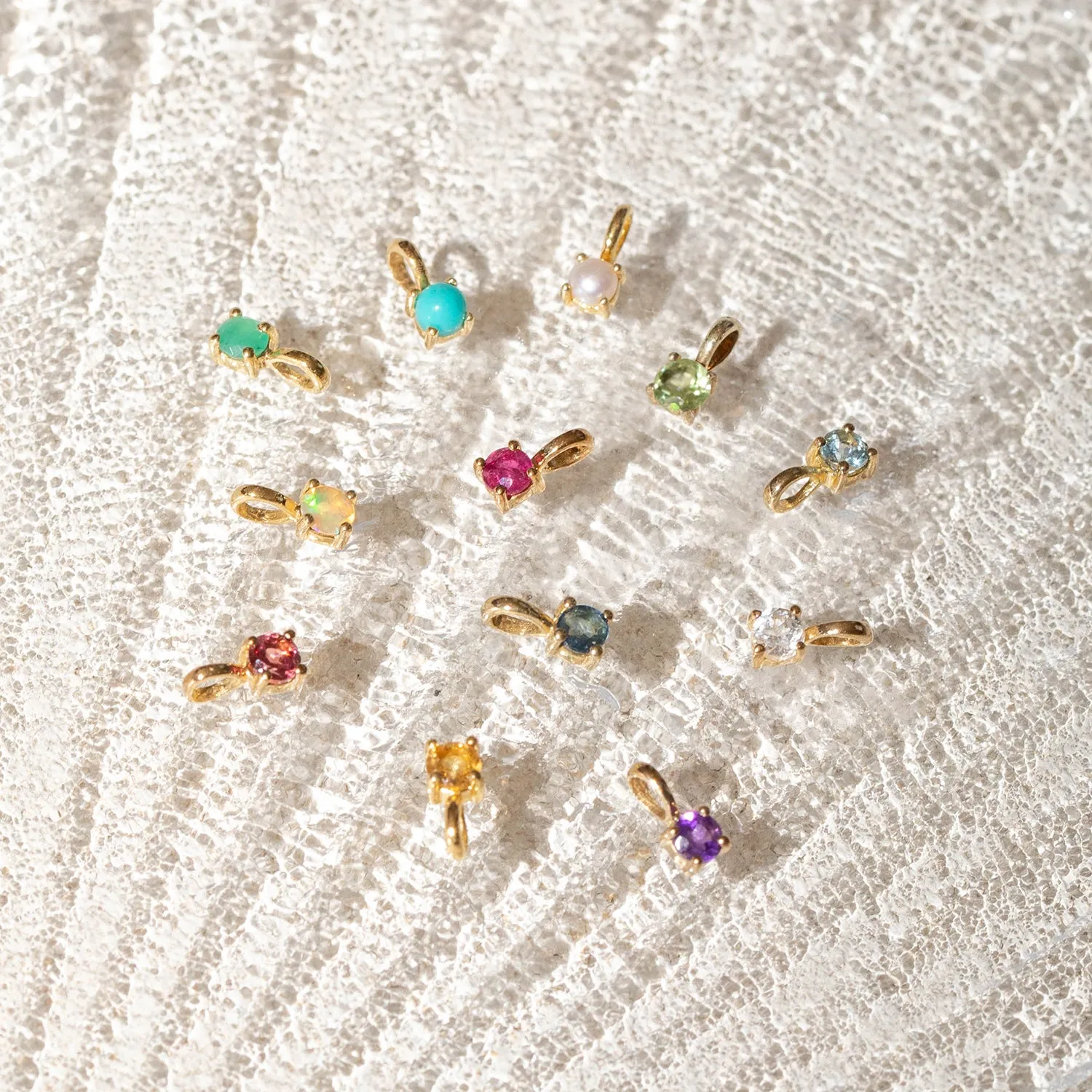 Birthstone Charm | Gold & Turquoise