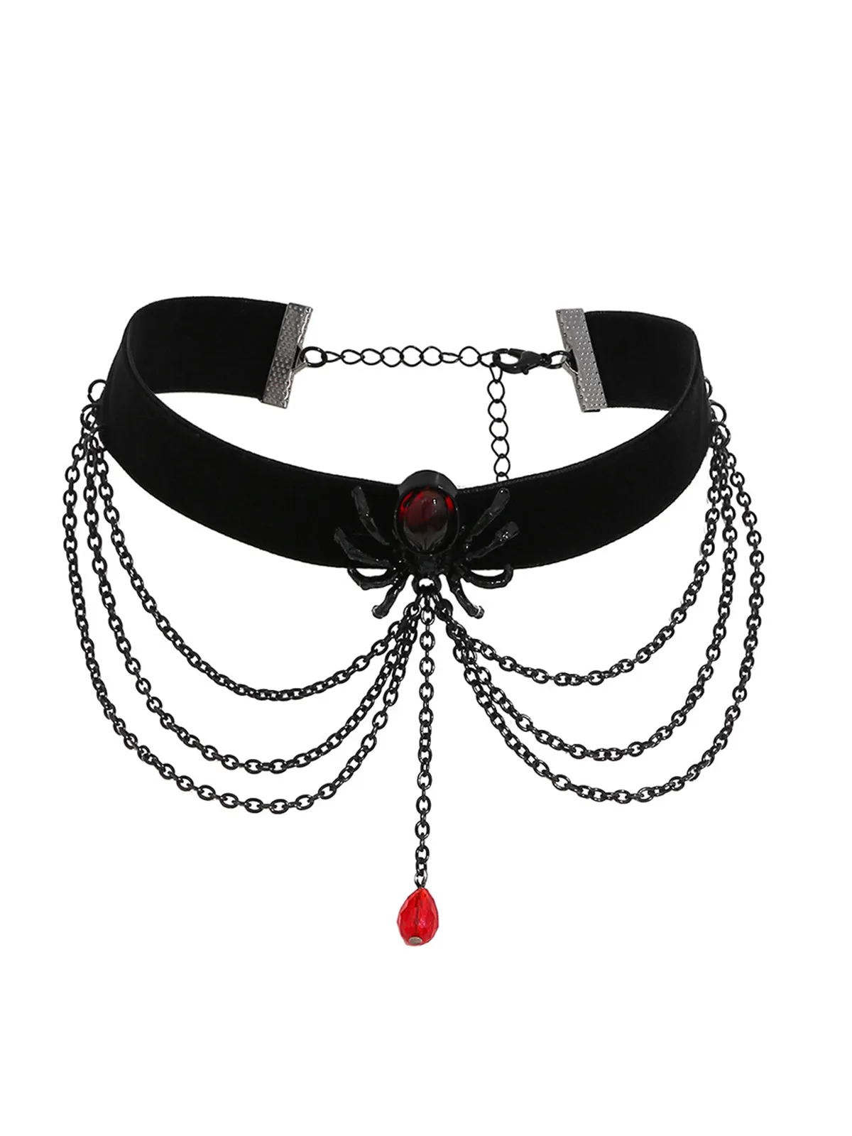 Black Spider Alloy Western Necklace