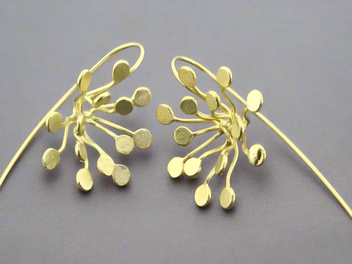 Branching coral - 22 Kt gold over silver