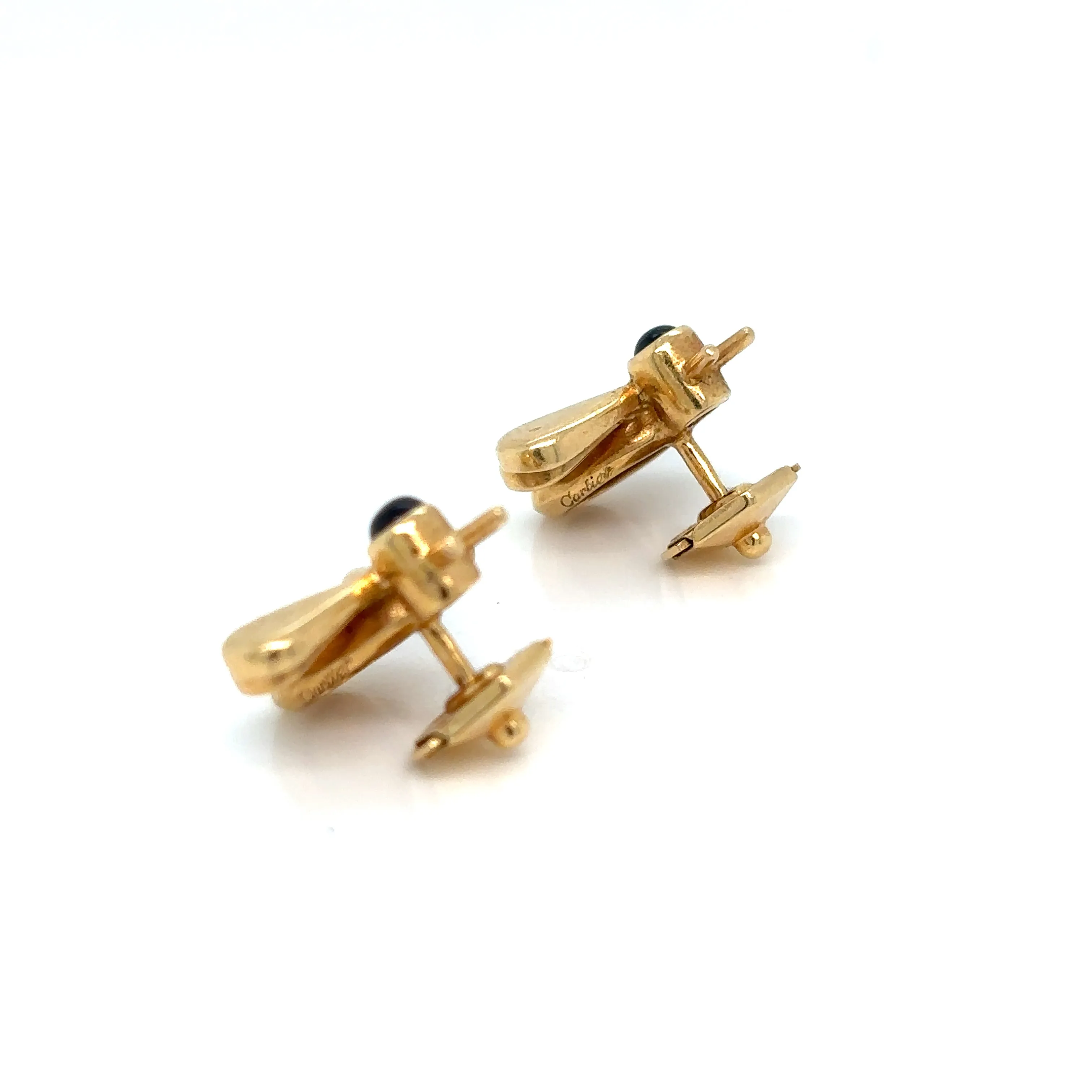 Cartier Sapphire & 18k Gold Bumble Bee Earrings Original Box