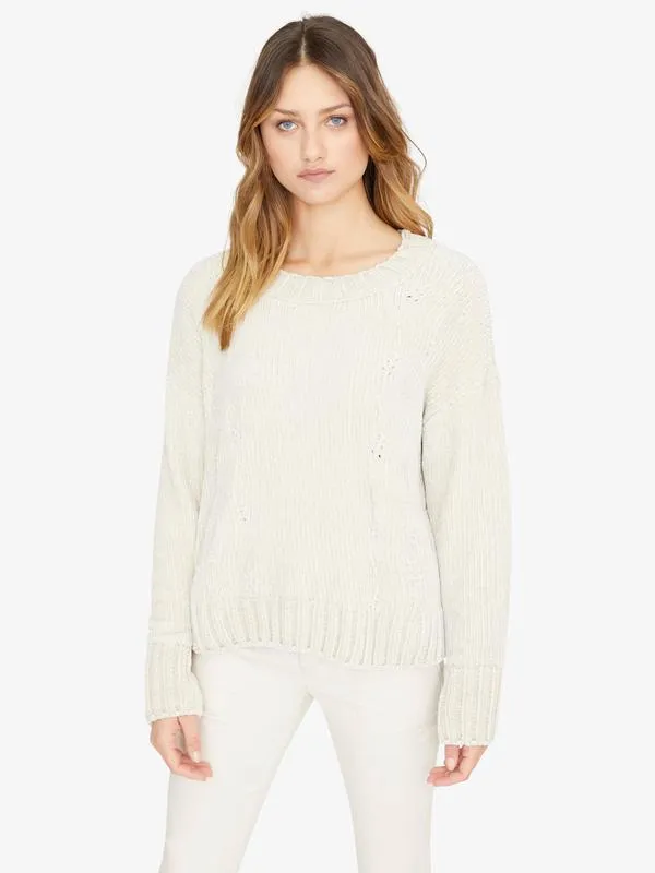 Chenille Cable Sweater | Moonstone