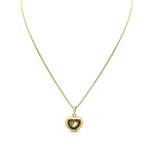 Chopard Diamond Heart Pendant On A 17" Necklace - 18ct Yellow Gold