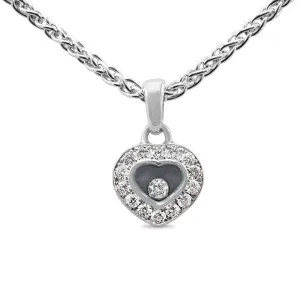 Chopard Happy Diamond Heart Pendant On Necklace - 18ct White Gold