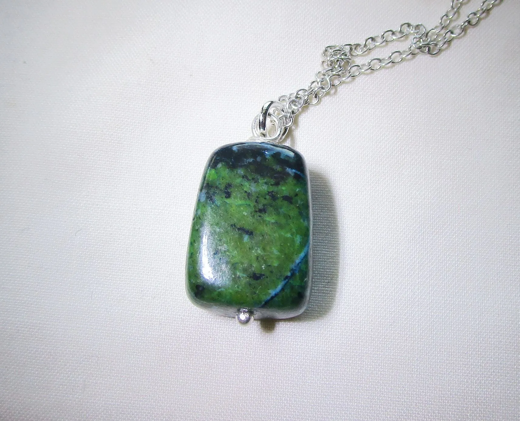 Chrysocolla Natural Polished Stone Pendant Necklace