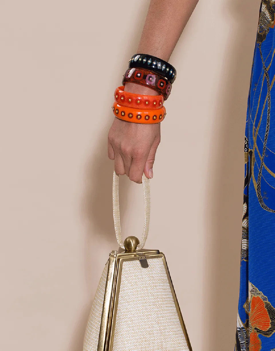 Citrine Orange and Red Bakelite Bangle