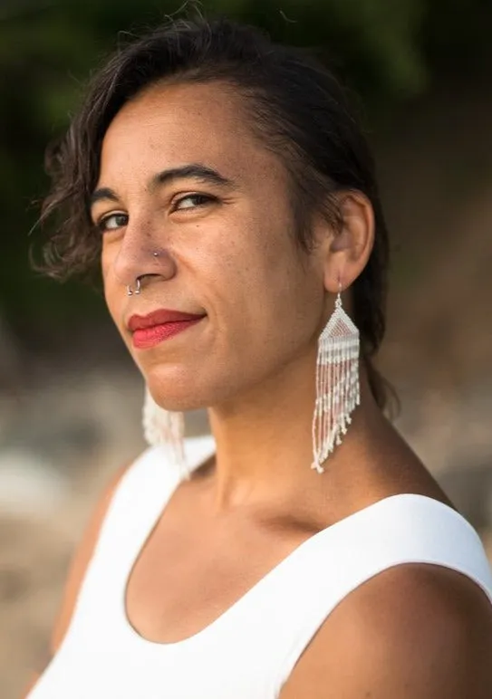 Coral Fringe Beaded Earrings