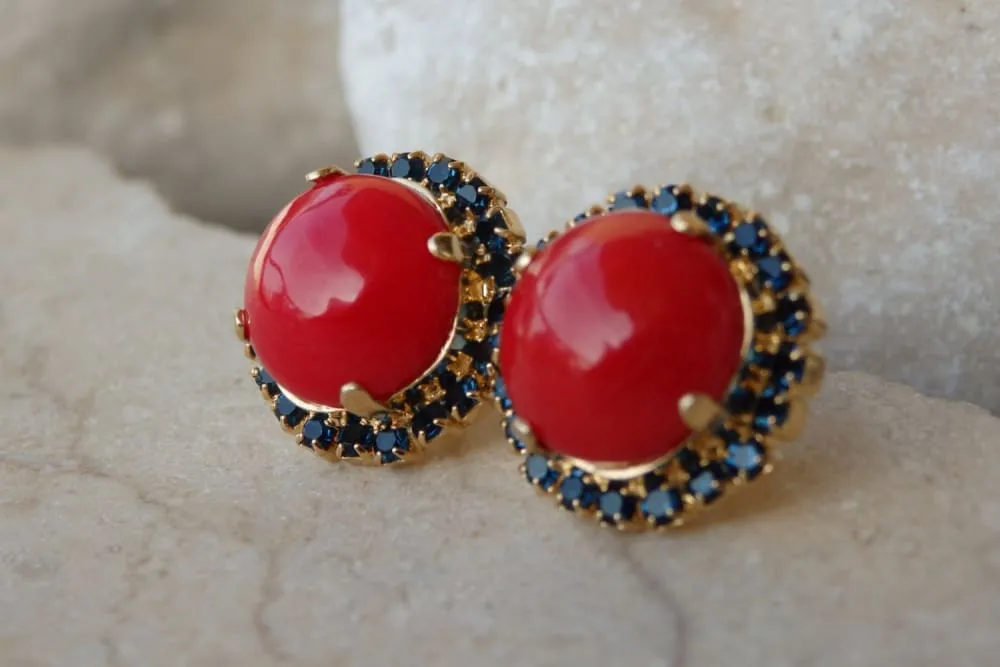 Coral Stud earrings