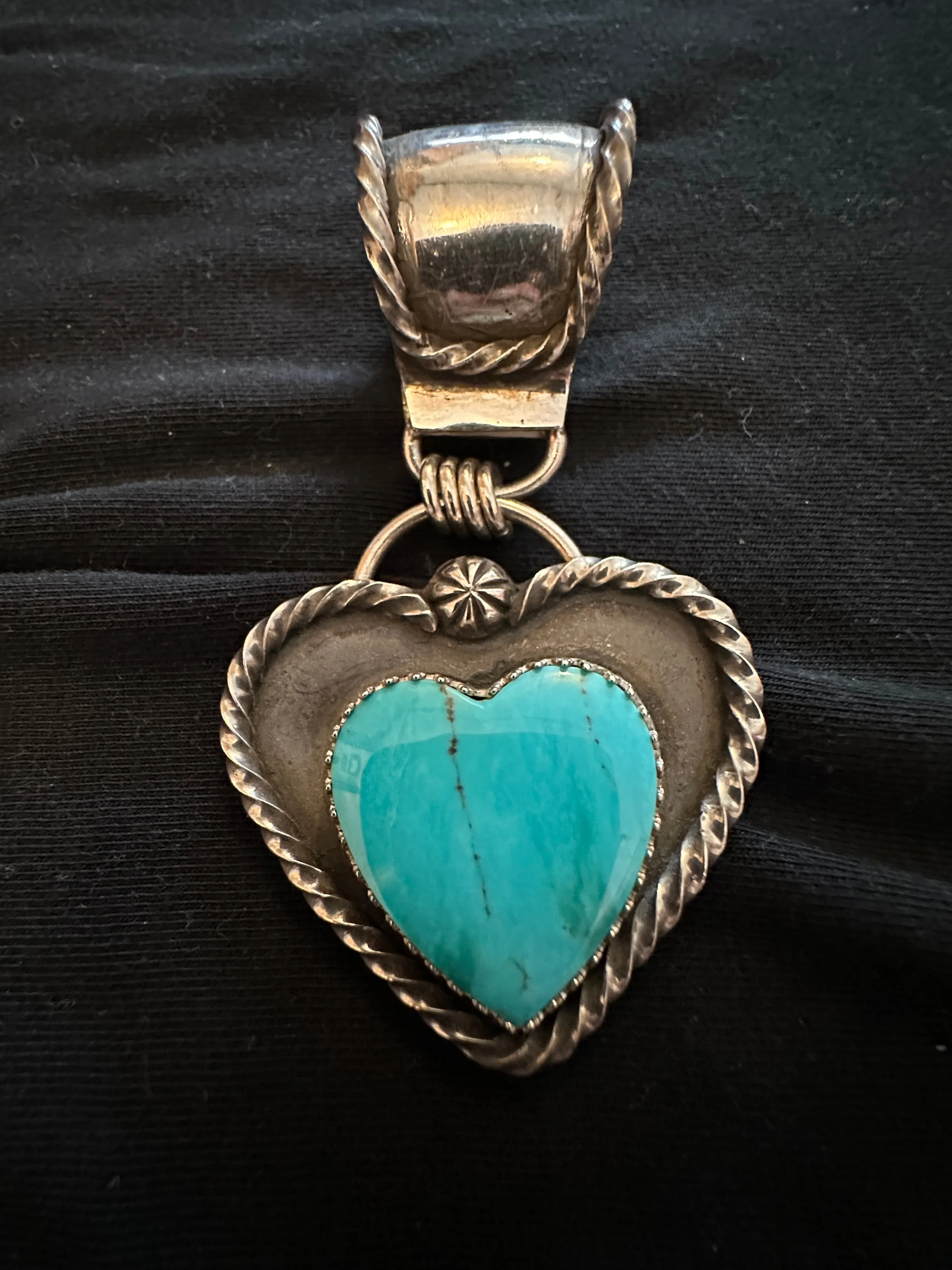 Deeta by Design large silver turquoise heart pendant