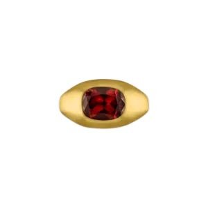 Faceted Spessartite Garnet Cushion Roz Ring