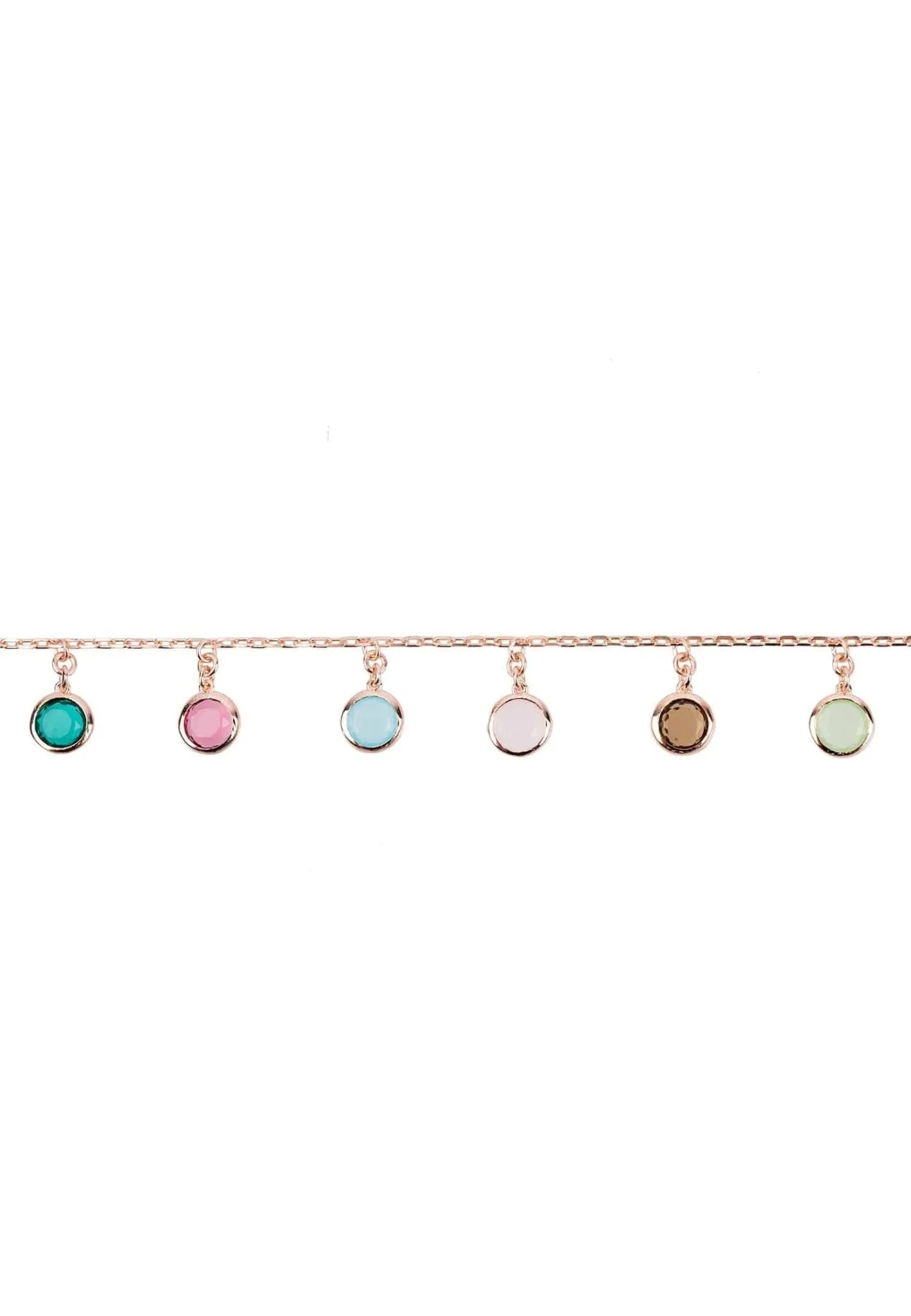 Florence Multi Coloured Gemstone Bracelet Rosegold