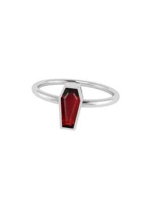 Garnet Coffin Ring