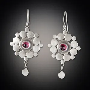 Garnet Mandala Earrings