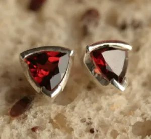 Garnet Triangular Studs