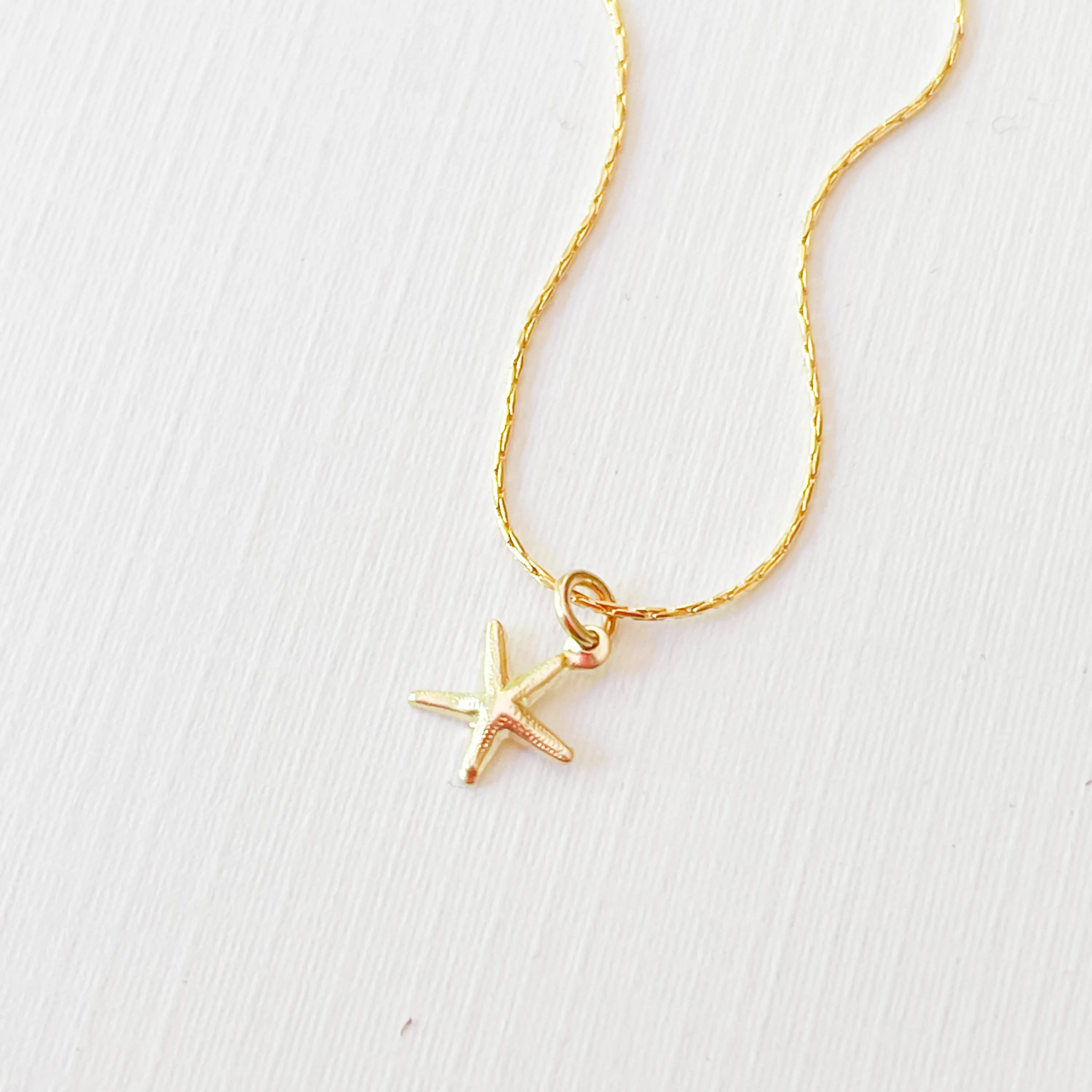 Gold Filled Charm Necklace with a Heart, Starfish or Sun