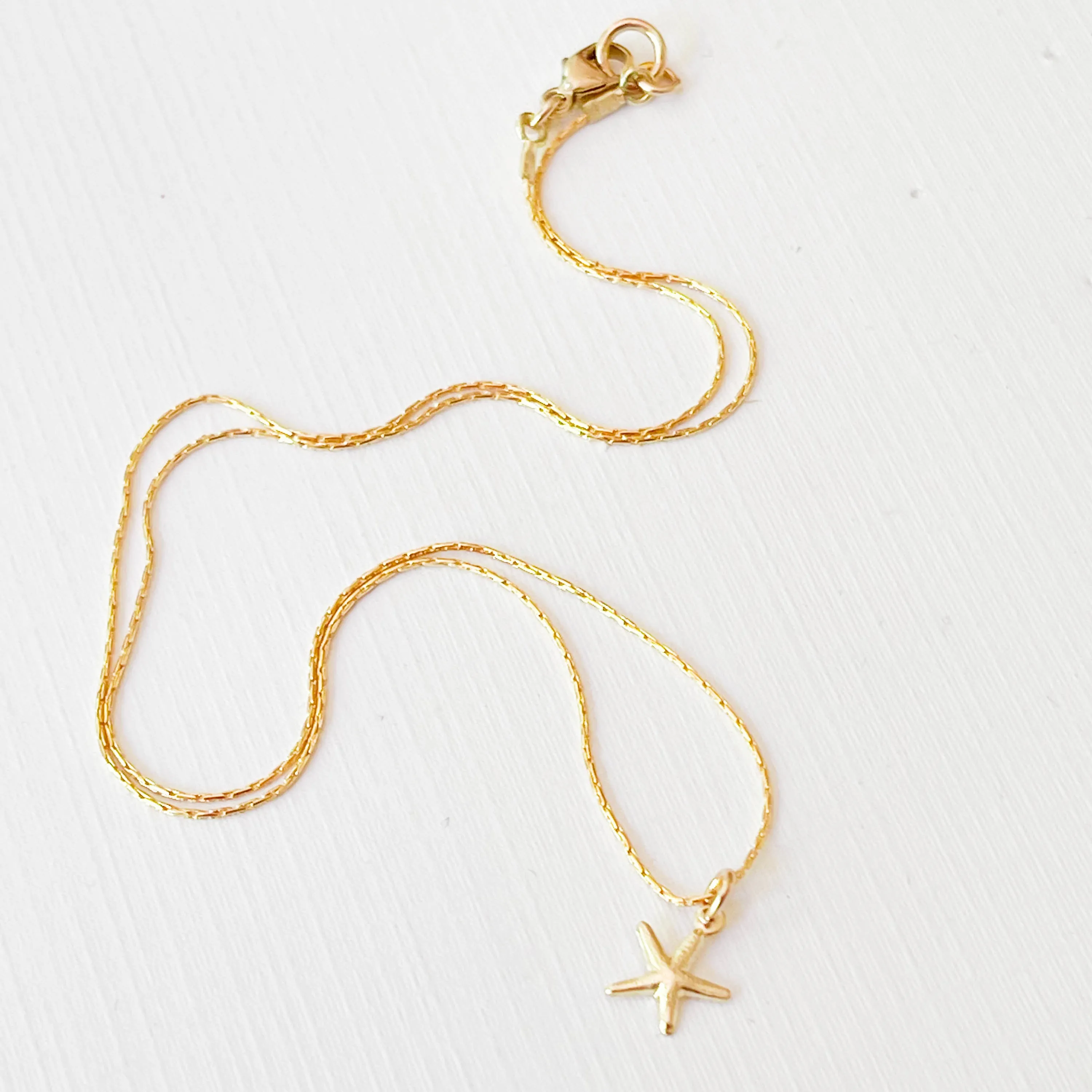 Gold Filled Charm Necklace with a Heart, Starfish or Sun