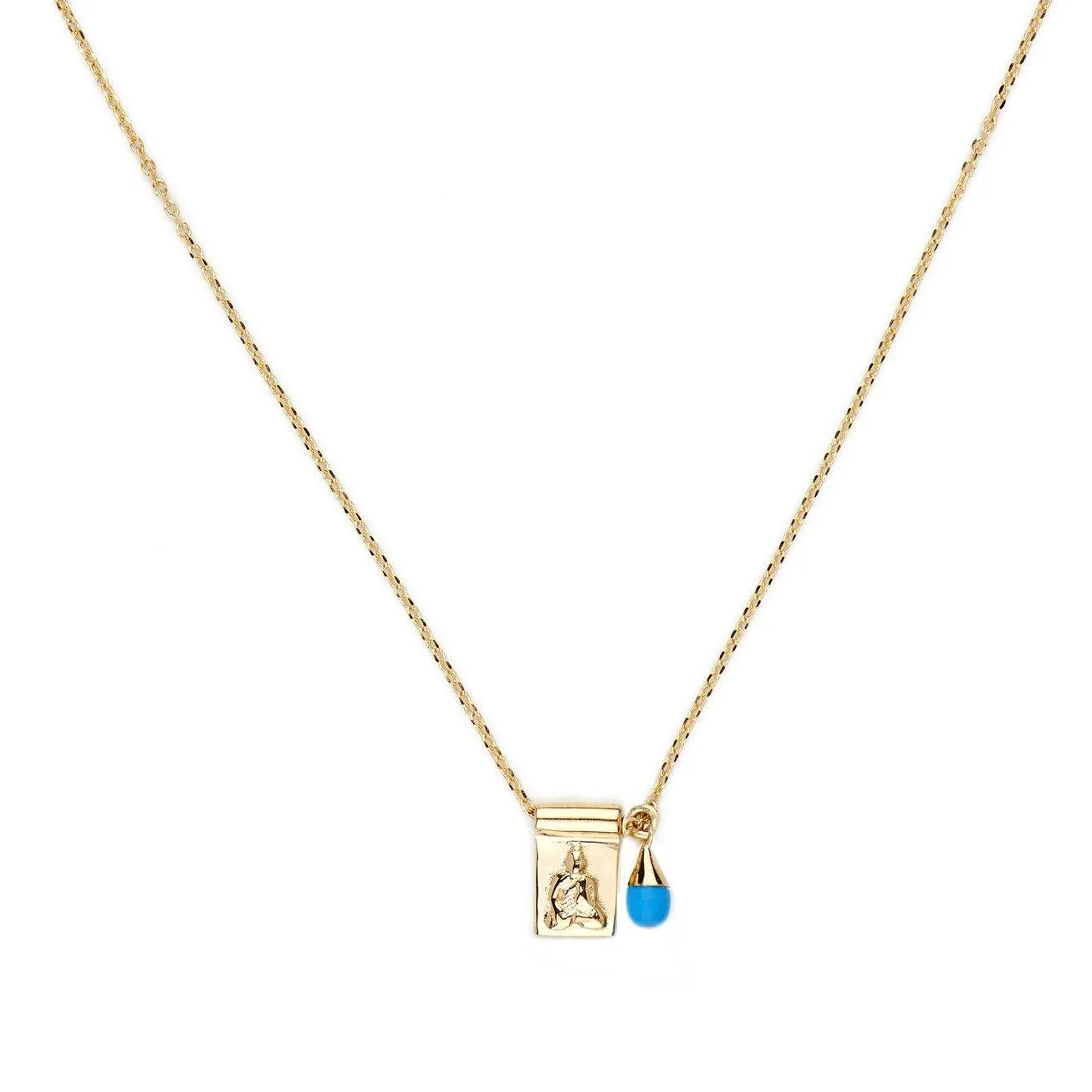 Gold Little Buddha and Sleeping Beauty Necklace