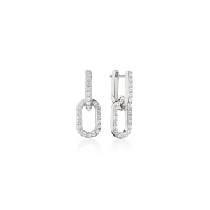 Infinity Pave Sapphire Drop Earrings