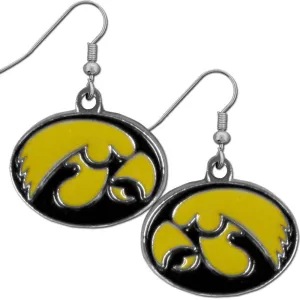 Iowa Hawkeyes Chrome Dangle Earrings