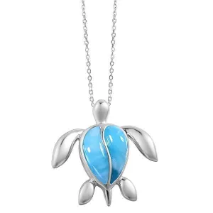 Larimar Kauai Honu Turtle Pendant by Alamea