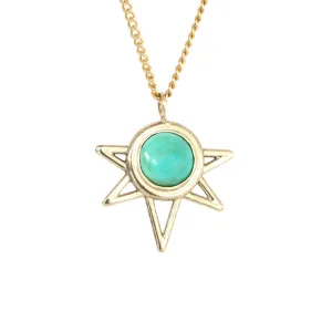 Mini Sun Necklace - Turquoise