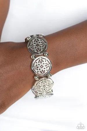 Paparazzi Bracelet ~ Filigree Fanfare - Silver