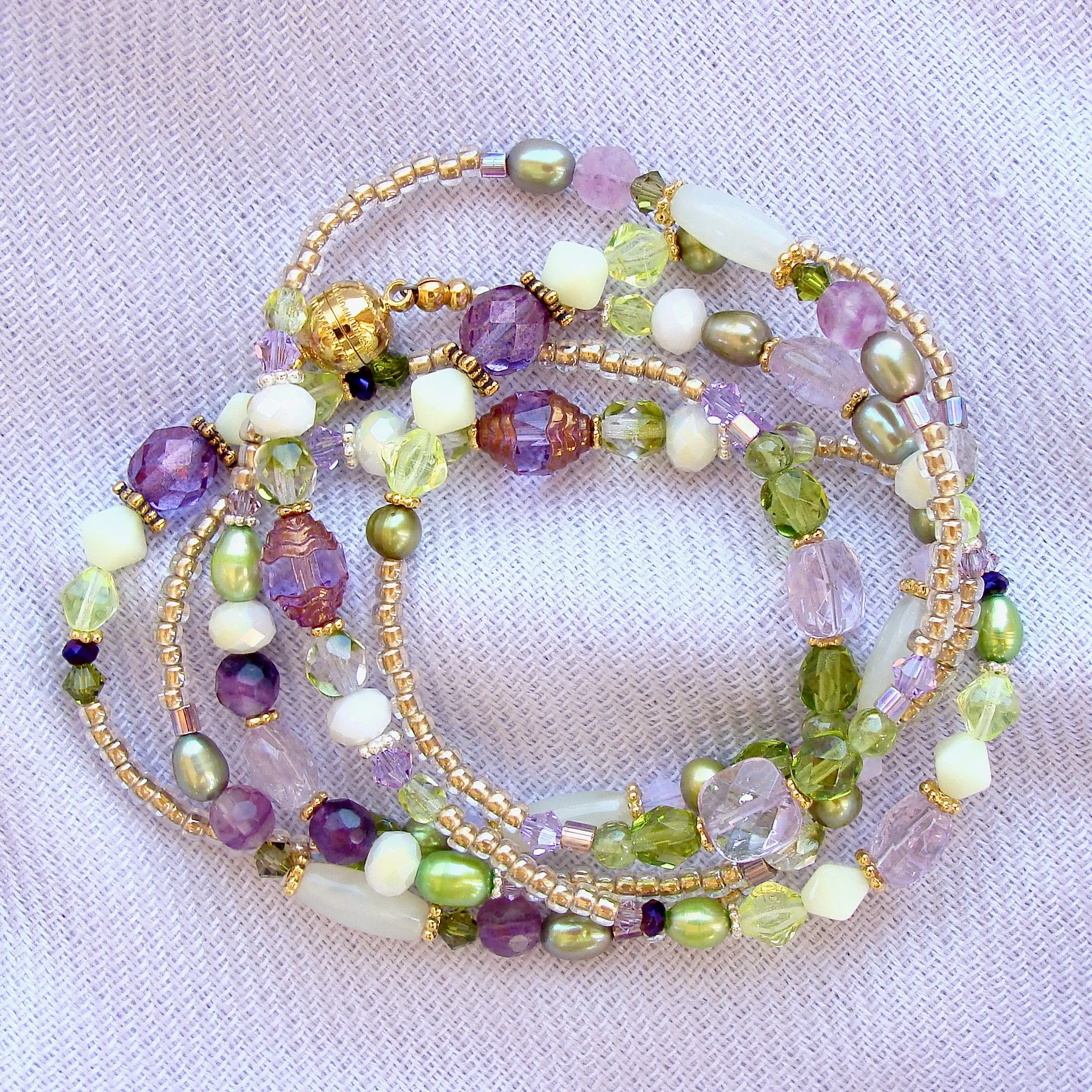 Pastel: Wrap Bracelet with Gemstones