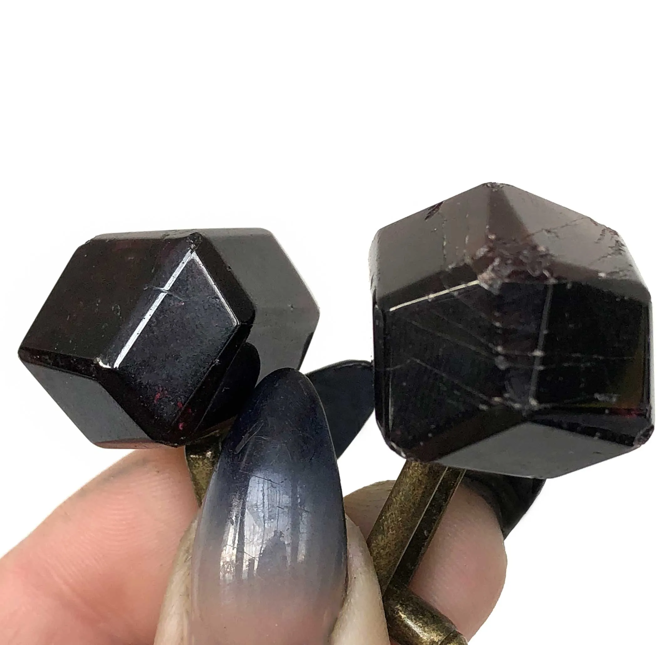 Polished Garnet Crystal Cufflinks