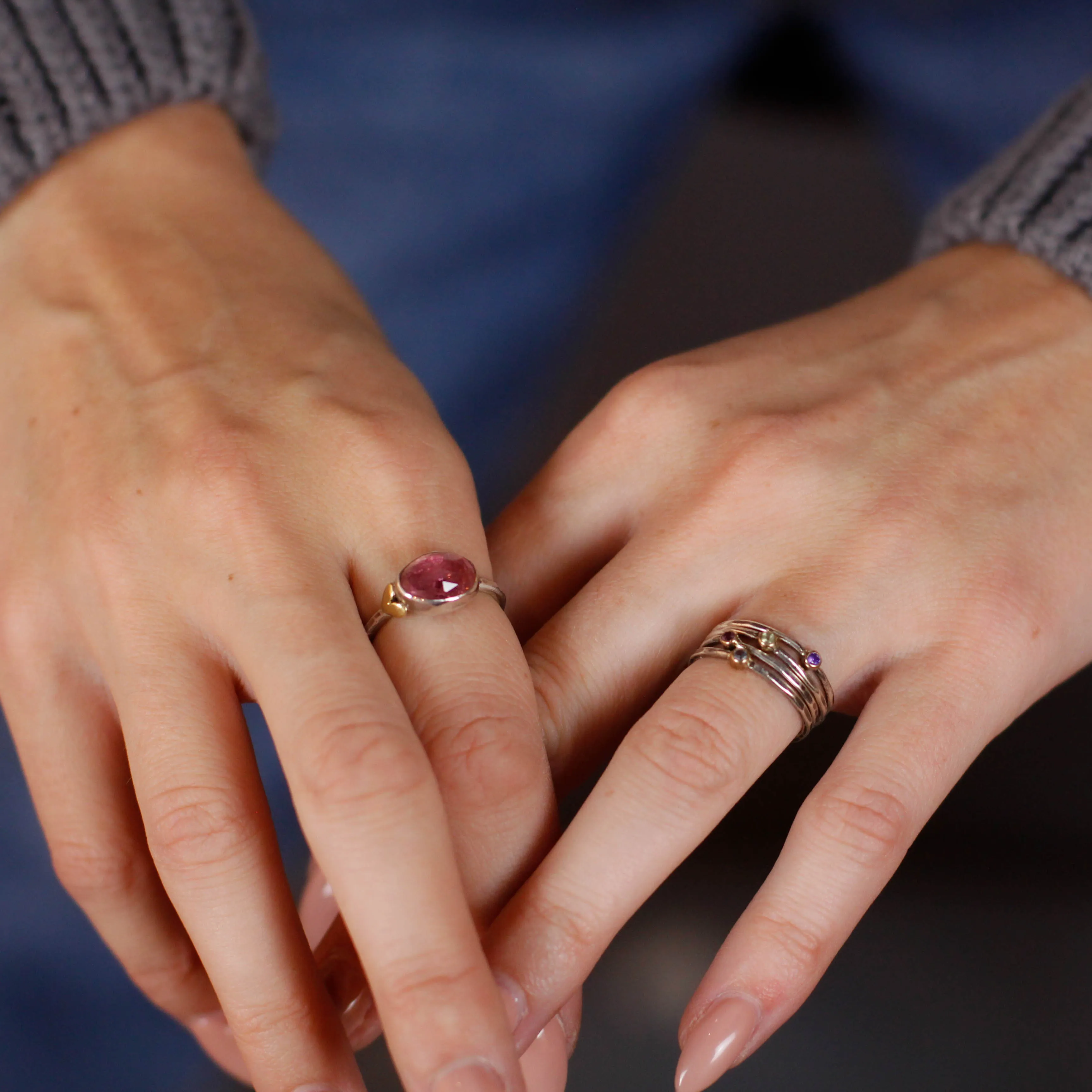 Sacred Love garnet gemstone sterling silver ring